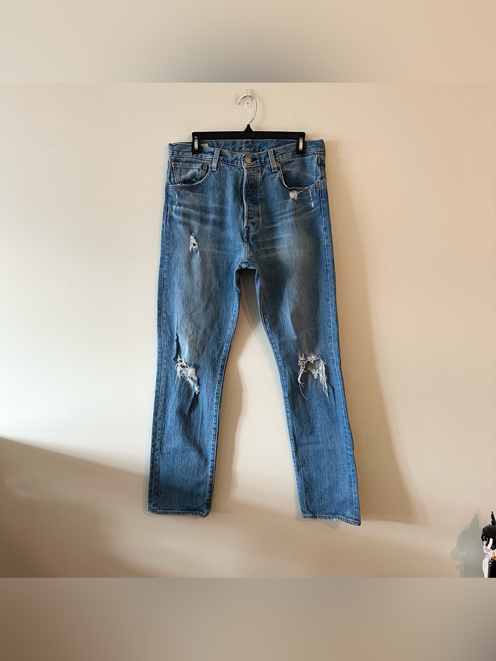 Levi’s 501 ‘93 Jeans Destroyed Distressed 32” X 31.5” Rigid Denim Straight